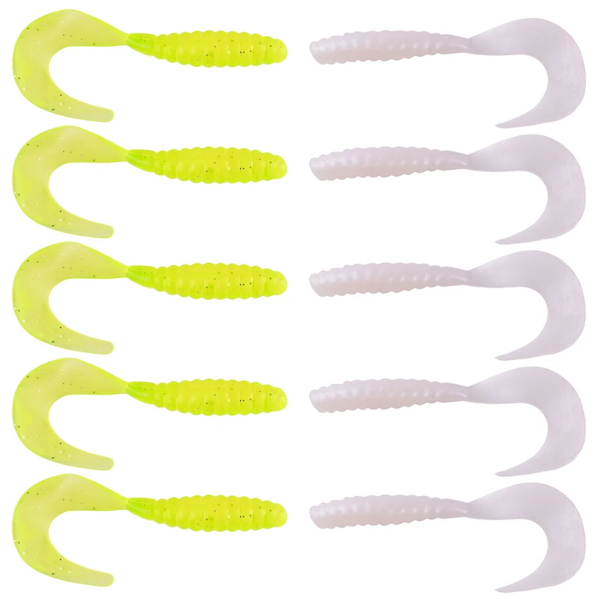 Juego de anzuelos blandos de 35 piezas, cebo Artificial clásico de silicona, 10 piezas, aparejos de pesca - imagen 5