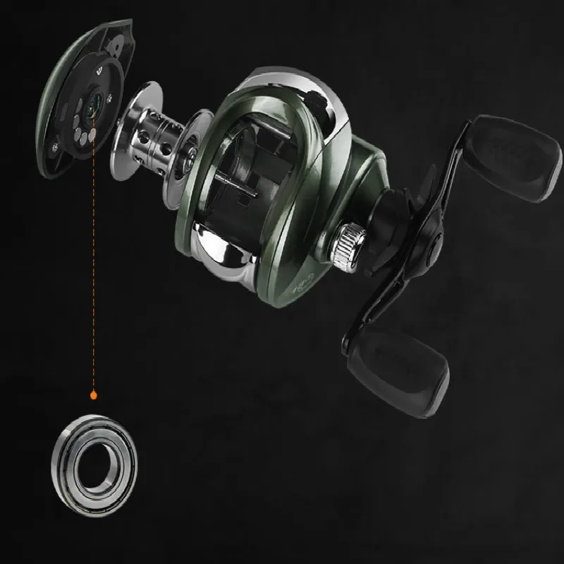 Carrete De larga distancia para Baitcasting, Micro rueda antiexplosión, freno De 10kg, carretes De Pesca De Metal - imagen 5