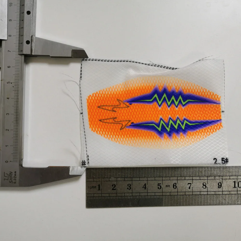 Tela de poliéster para cebo de calamar, señuelo de malla fina con patrón impreso brillante de camarones y peces, accesorios artesanales, plantilla de colores populares, 20 piezas - imagen 5