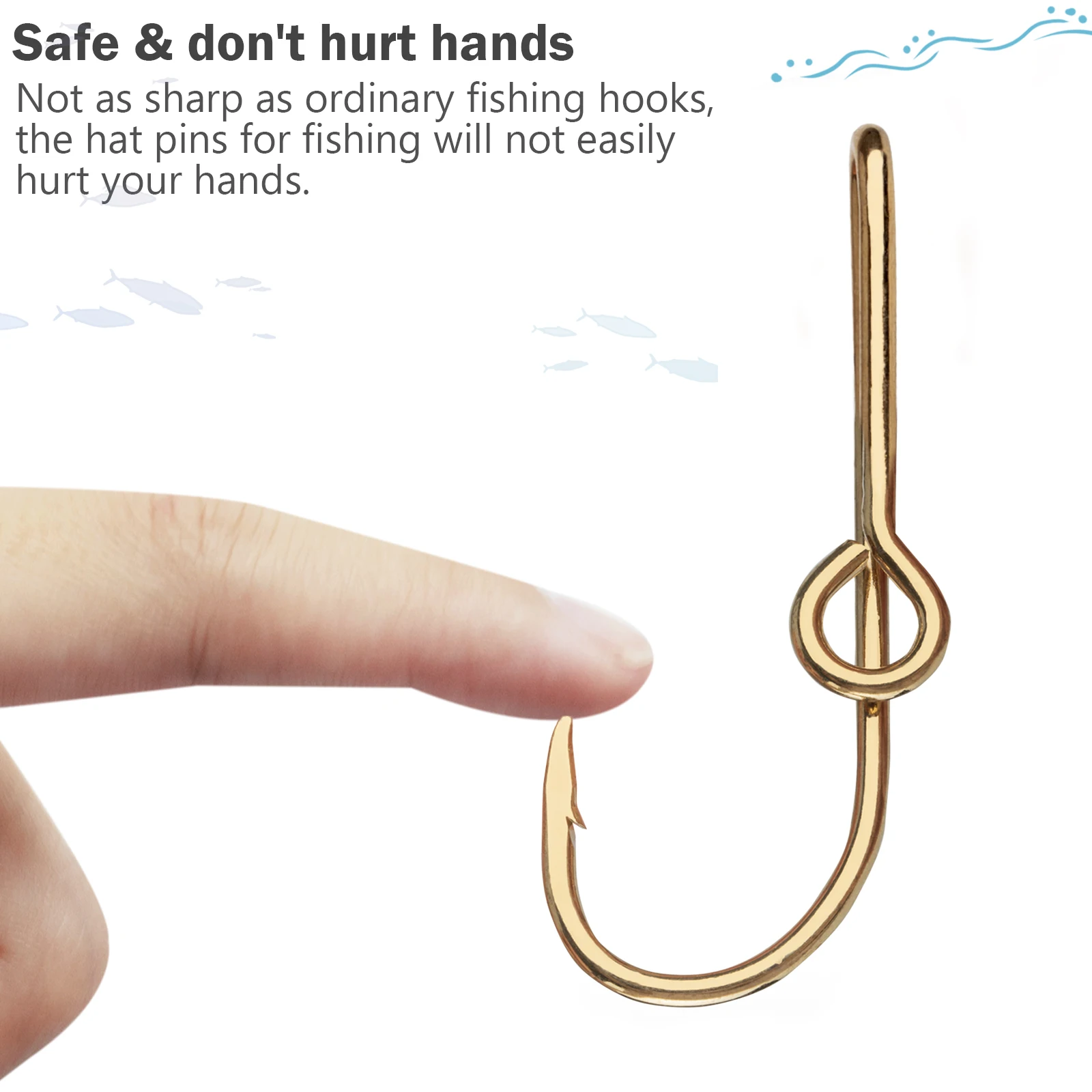 5 uds anzuelos de pesca alfileres para sombrero anzuelo de pesca de acero rico en carbono para gorra gancho de púas doradas Clip para sombrero - imagen 3