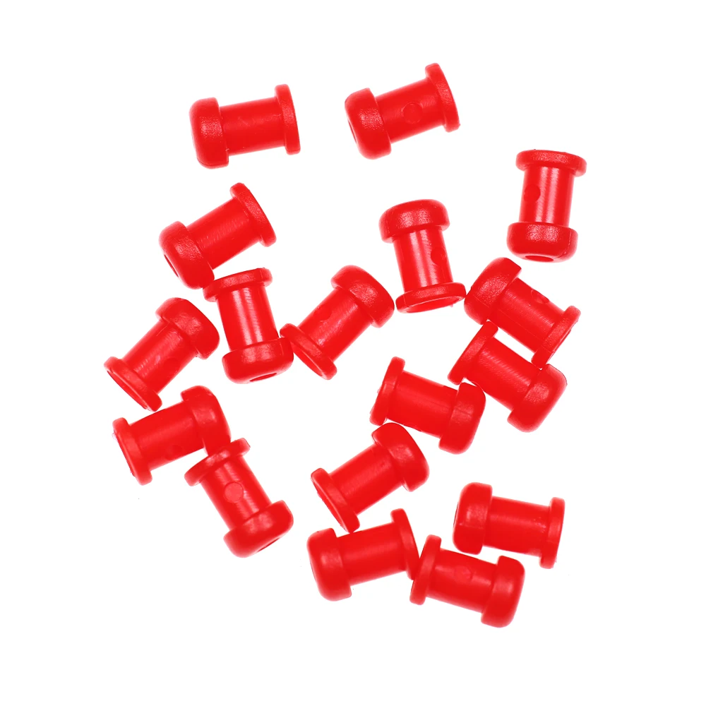 Piezas deslizantes de plástico redondas rojas, faldas de silicona para pargo y lazo de goma, piezas fijas, accesorios para Señuelos de Pesca de agua salada, 20 piezas - imagen 5