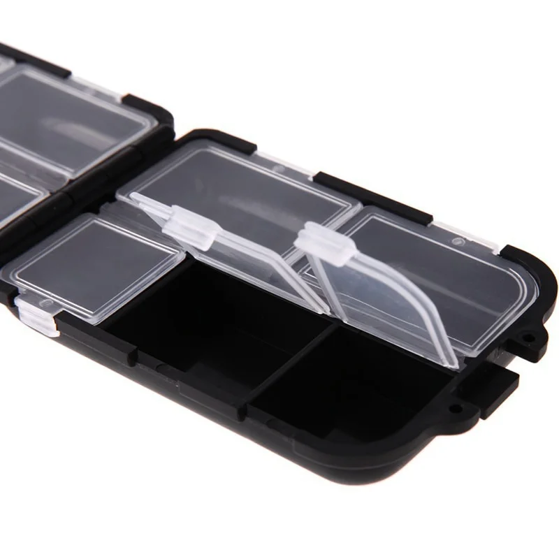 FLYSAND-Mini caja de almacenamiento de 10 compartimentos, aparejos de Pesca, cebo de Pesca, cuchara, gancho, caja de cebo, caja de dispositivos para Pesca - imagen 4