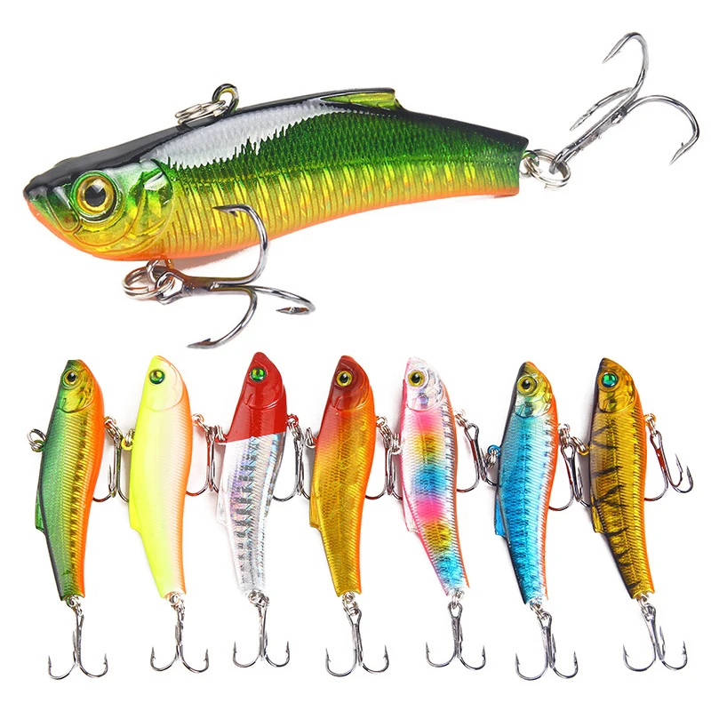 Señuelos de Pesca con vibración VIB Vibe para perca, cebo Artificial duro de 18g y 7cm, Spinner VIB, aparejos de pesca de hundimiento, Pin de 7 colores - imagen 3