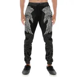 Pantalones Jogger Harajuku Tatuaje Cuervo 3D - Huginn y Muninn