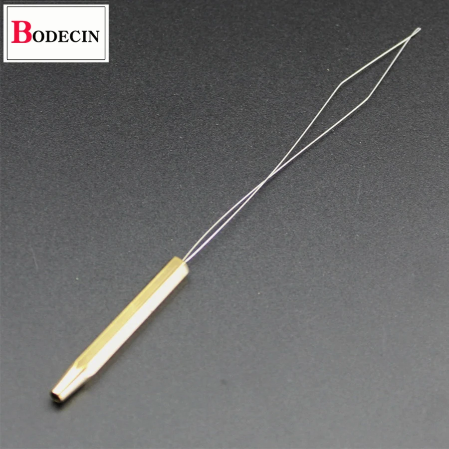 Herramienta de atado de pesca con mosca, enhebrador de bobina de latón extralargo, medio enganche, mango de encuadernación, 1 ud. - imagen 3