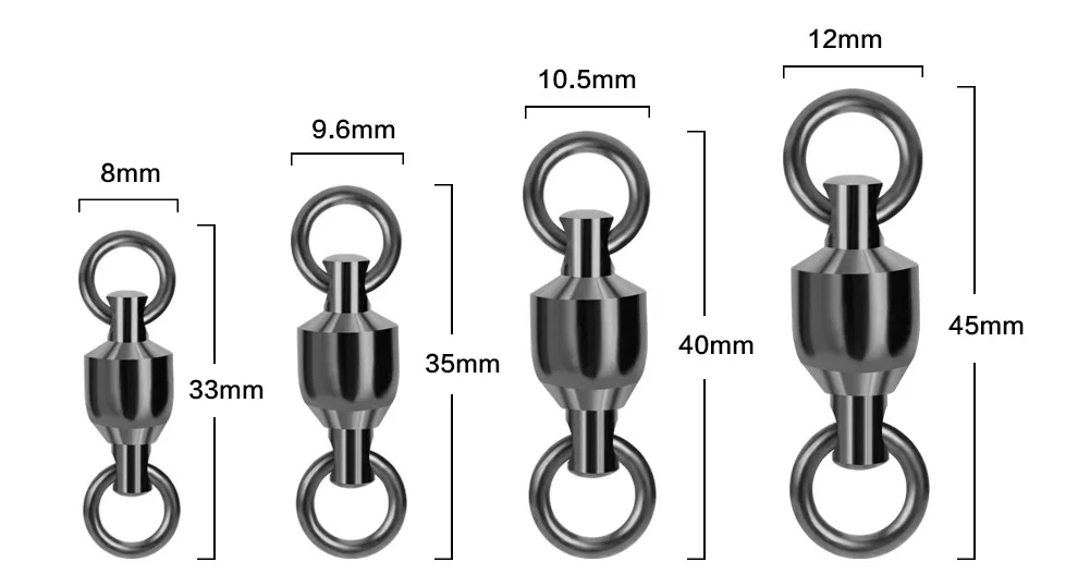 Anillo de rotación de rodamiento, accesorios de conector giratorio para Señuelos de Pesca, 8 anillos figurados, lote de 5 piezas - imagen 5