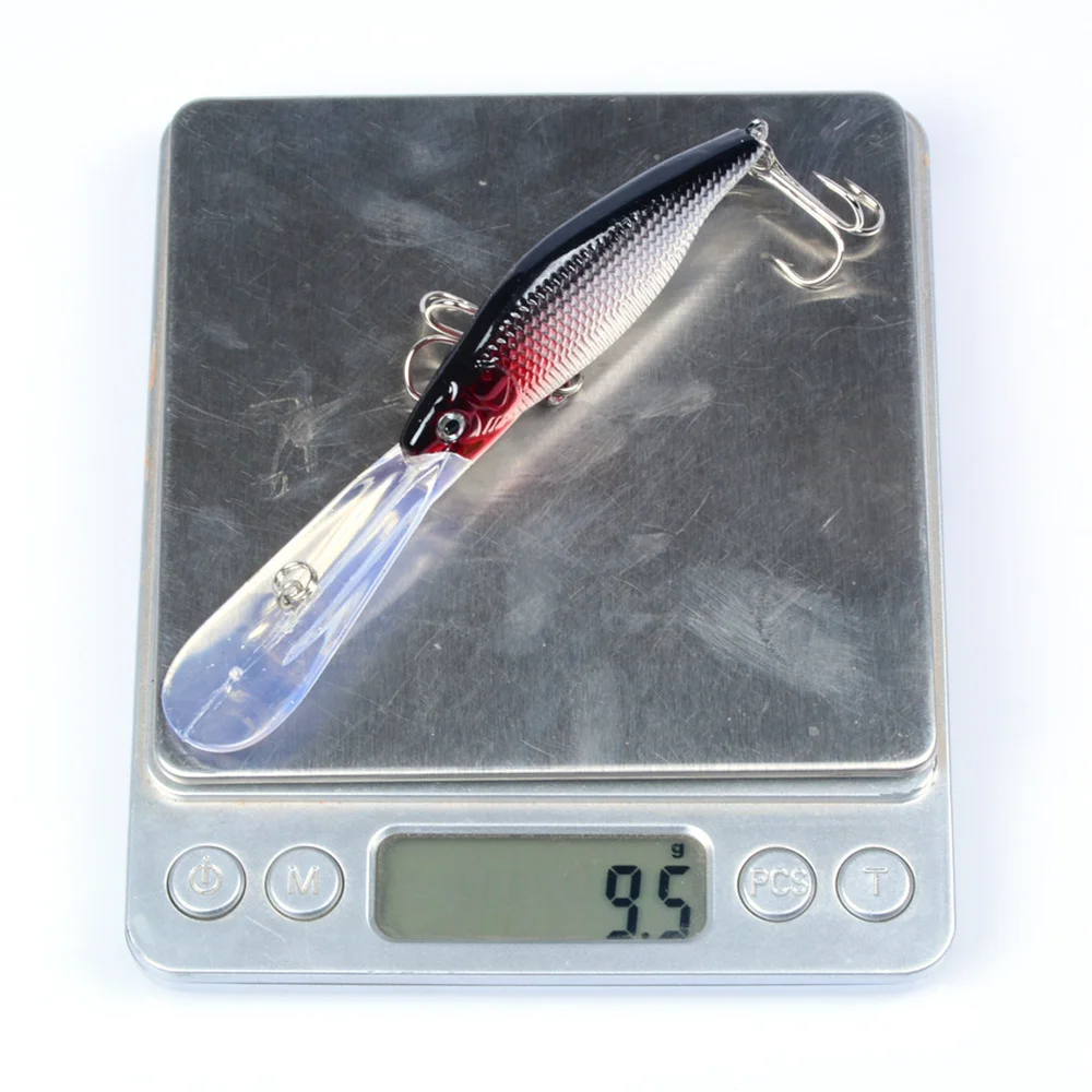 Señuelo de Pesca Minnow de lengua larga, 11,5 cm, 9,5g, flotante, Crankbait, Wobblers Isca, cebo duro Artificial, ojos 3D, aparejos de Pesca, 1 ud.