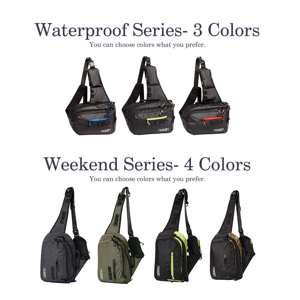 NOEBY Sling Pack bolsa de aparejos bolsa de pecho de nailon impermeable multifuncional al aire libre 2 tamaños para acampar senderismo bolsas de aparejos de pesca - imagen 3