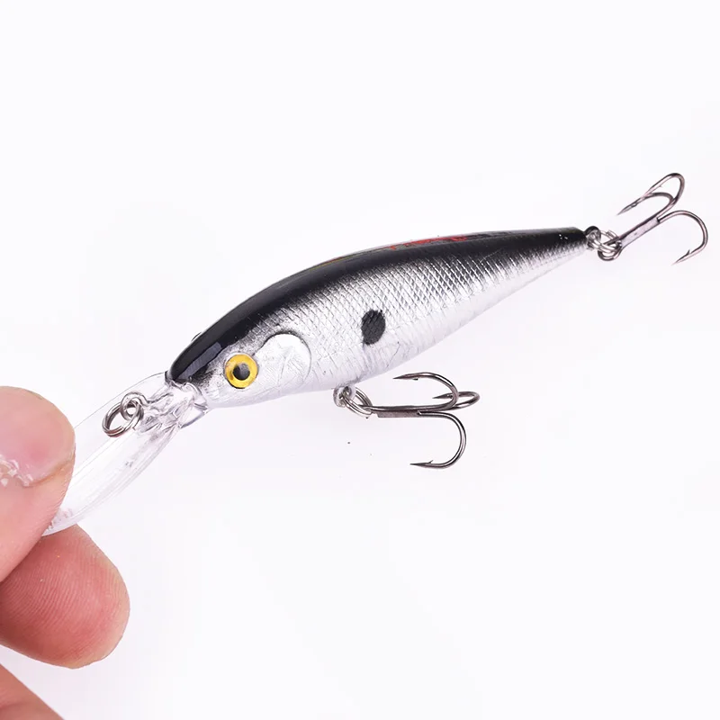 Wobblers de buceo para pececillos, Señuelos de Pesca de 11cm y 10g, cebo de plástico duro Artificial con anzuelo triple, aparejos Crankbaits, 1 unidad - imagen 3