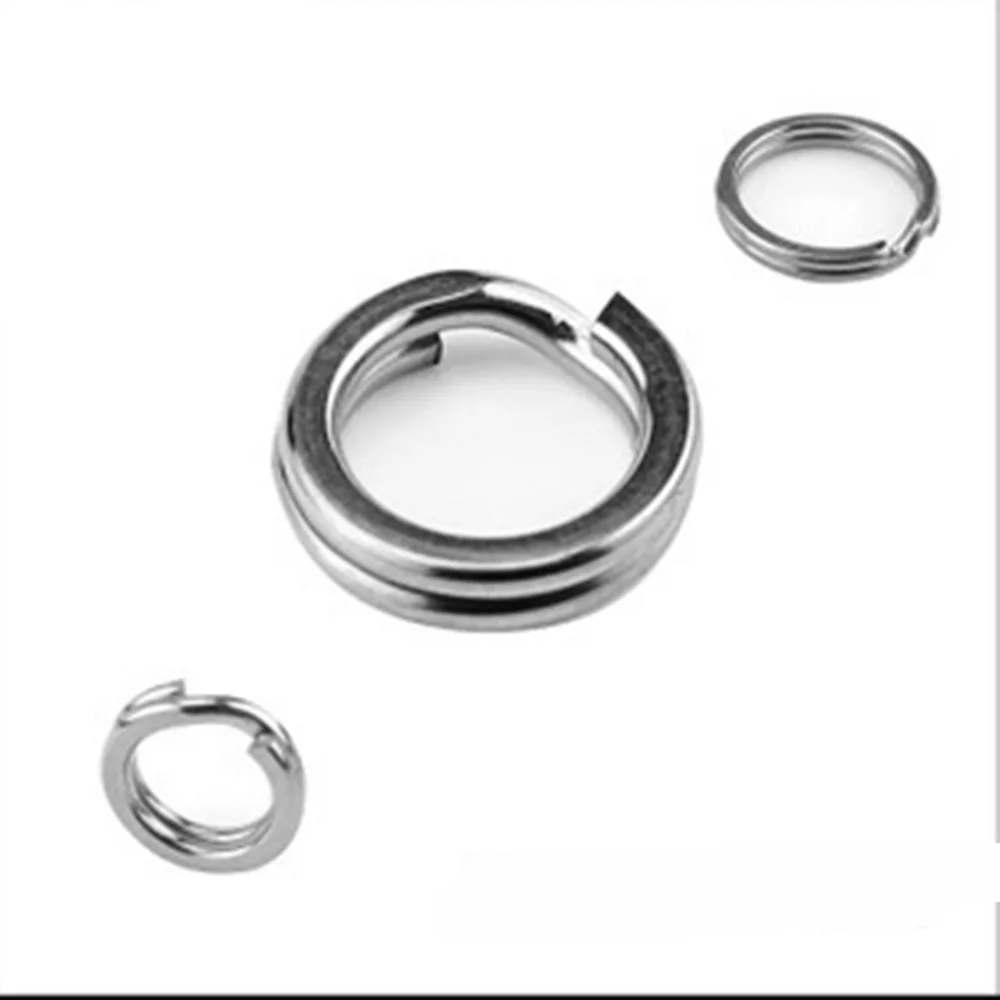 Gancho de acero inoxidable, herramienta dividida de doble bucle, 3 /4 /5/6/7, accesorios de anillas, señuelos giratorios de engranaje de carpa, 20 unidades por lote - imagen 4