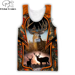 Animal Moose/Deer Hunting 3D Printed men vest Harajuku Fashion Sleeveless T-shirt summer streetwear Cool Unisex tank top BX018