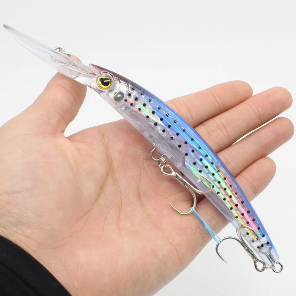 Señuelo de pesca de pececillos, cebo duro oscilante de peces realistas, aparejos de pesca japoneses de alta calidad, buceo profundo, 6M + señuelos, 17cm, 24g - imagen 4