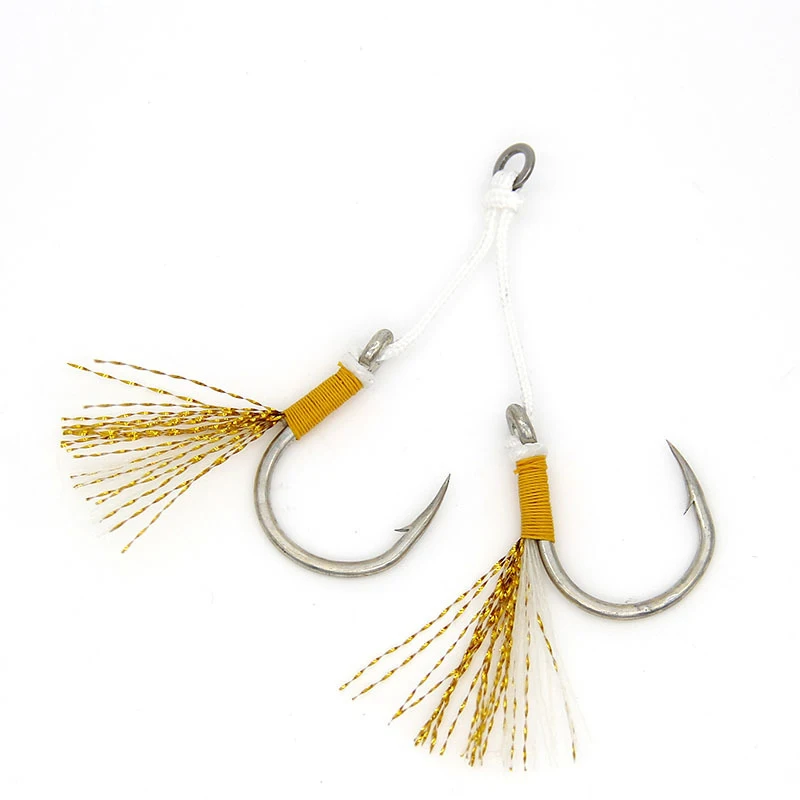 1/0, 2/0, 3/0, 4/0 de Lumious lento Plantilla de silicona falda ayudar gancho jigging anzuelo Pesca Marítima gancho - imagen 3