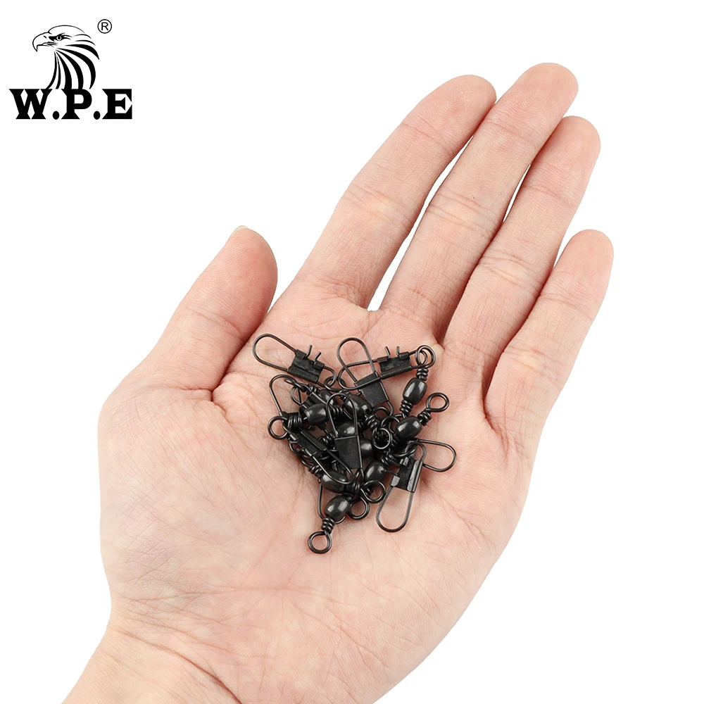 W.P.E-conector giratorio de pesca, barril de enclavamiento giratorio, Pin a presión, señuelo, anzuelo, aparejos de pesca, 30/50 Uds. - imagen 5