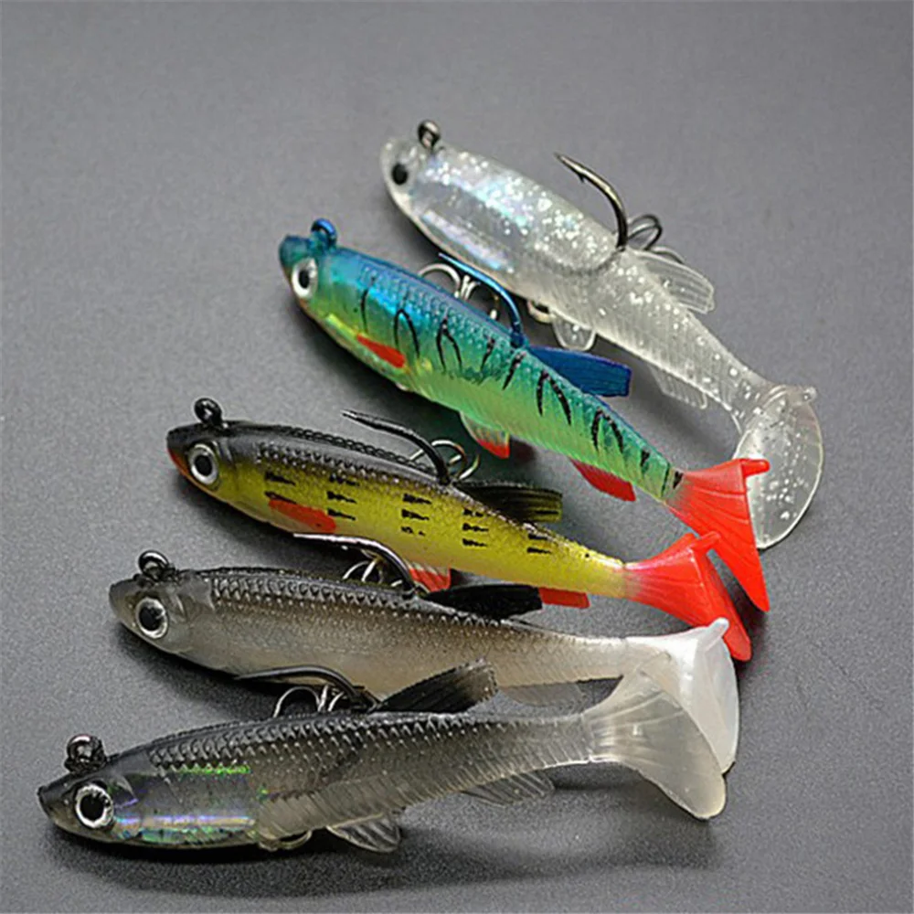Señuelo de Pesca suave con un solo anzuelo, cebo Wobber que se hunde, Jigging, Lucio, aparejos de Pesca de mar, juego de Señuelos Swimbait, 8cm, 14g - imagen 3