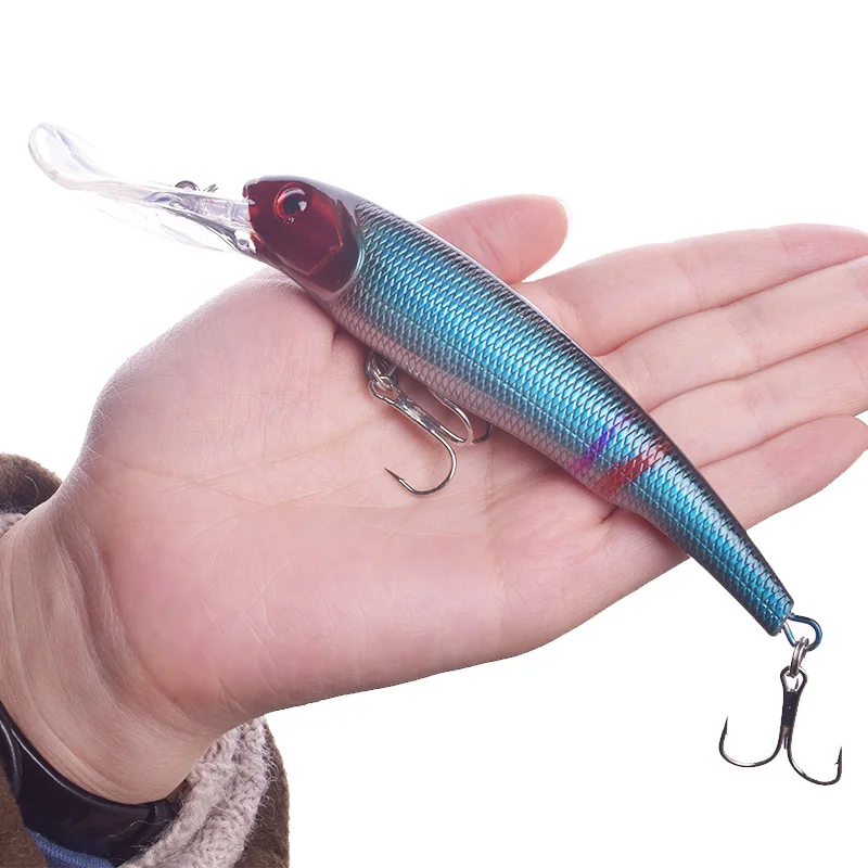 Juego de Señuelos de Pesca de colores mezclados, 8 Uds., 16cm, 28g, Wobblers de pececillo grande, cebo duro, lubina, Kit de Crankbaits de curricán flotante Artificial