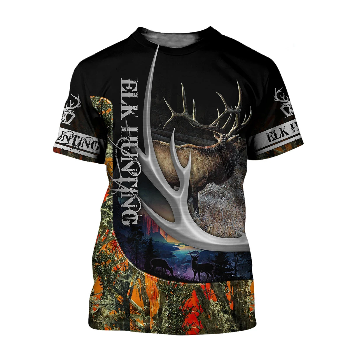 Camiseta Hipster de verano 2025 para hombre, camiseta de manga corta con estampado 3D de caza de alces, camisetas informales Unisex TX0168 - imagen 3