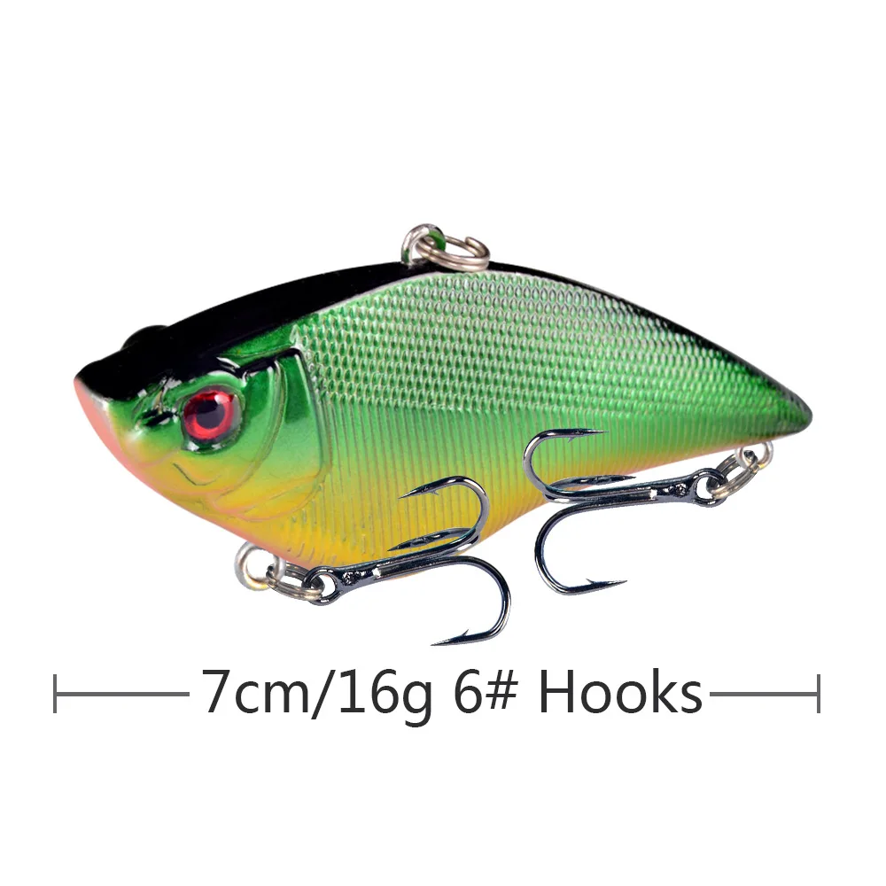 1 Uds. 16g/7cm sonajero VIB hundimiento vibración señuelo de pesca Artificial de plástico duro Lucio cebo de lubina aparejos de pesca Crankbait - imagen 4