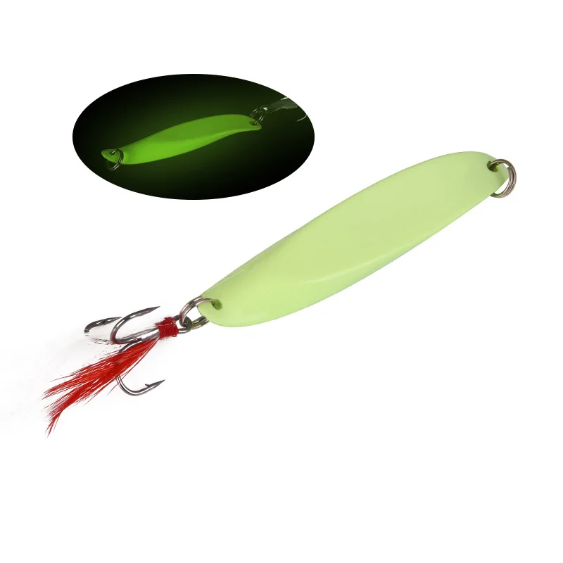 Señuelo de pesca de Metal con lentejuelas luminosas, 7/10/15/20/30/40g, 4,2/4, 5/5, 5/6/6,5/8cm, Woblers, cuchara nocturna, Jigging, cebo duro Artificial - imagen 5