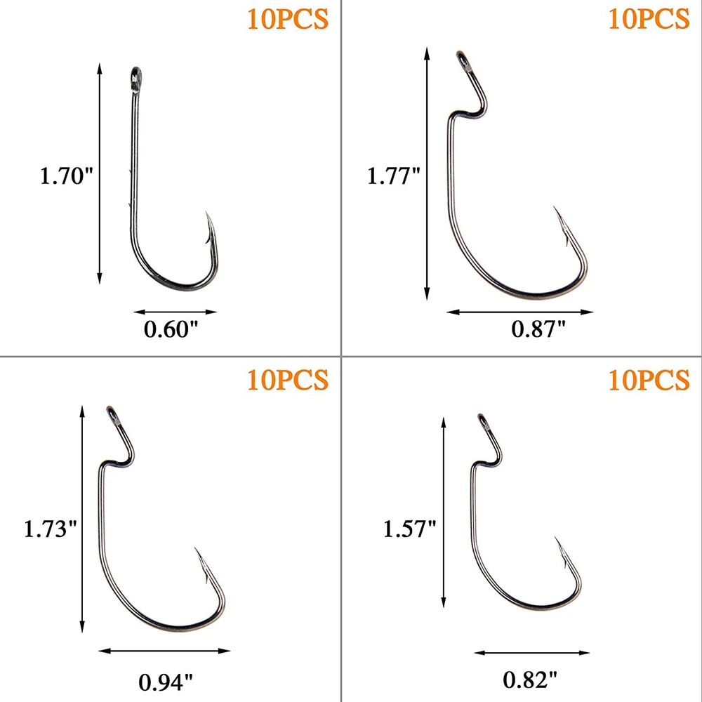 Accesorios de pesca, Kit de aparejos con ganchos, pesas de plomo, broches giratorios, toboganes de plomo, Wacky, juntas tóricas, cucharas, señuelos, cuentas, 204 unids/caja - imagen 3