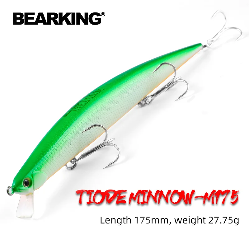 BEARKING PRO 175mm 27,7g Señuelos de pesca de calidad cebo duro flaoting calidad delgada wobblers minnow aparejos de cebo Artificial