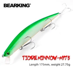 BEARKING PRO 175mm 27,7g Señuelos de pesca de calidad cebo duro flaoting calidad delgada wobblers minnow aparejos de cebo Artificial