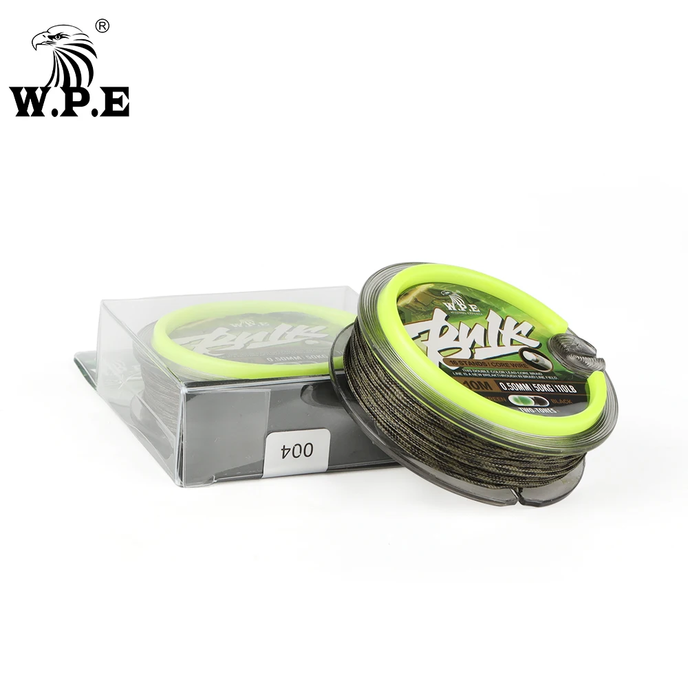 W.P.E-sedal de pesca de carpa con núcleo de plomo, 16 hebras, 5m/10m, 0,50mm, 110lb, 50kg, aparejos de pesca, alimentador de carpa - imagen 5