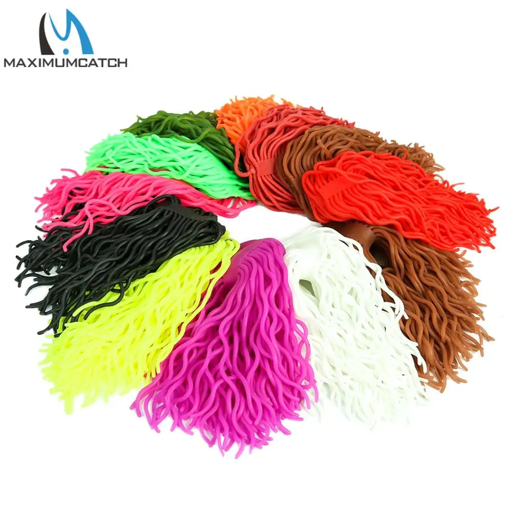 Maximumcatch Señuelos de Pesca de 60 hebras, cuerpo de gusano suave, materiales de goma para atar moscas, cebos de silicona - imagen 3