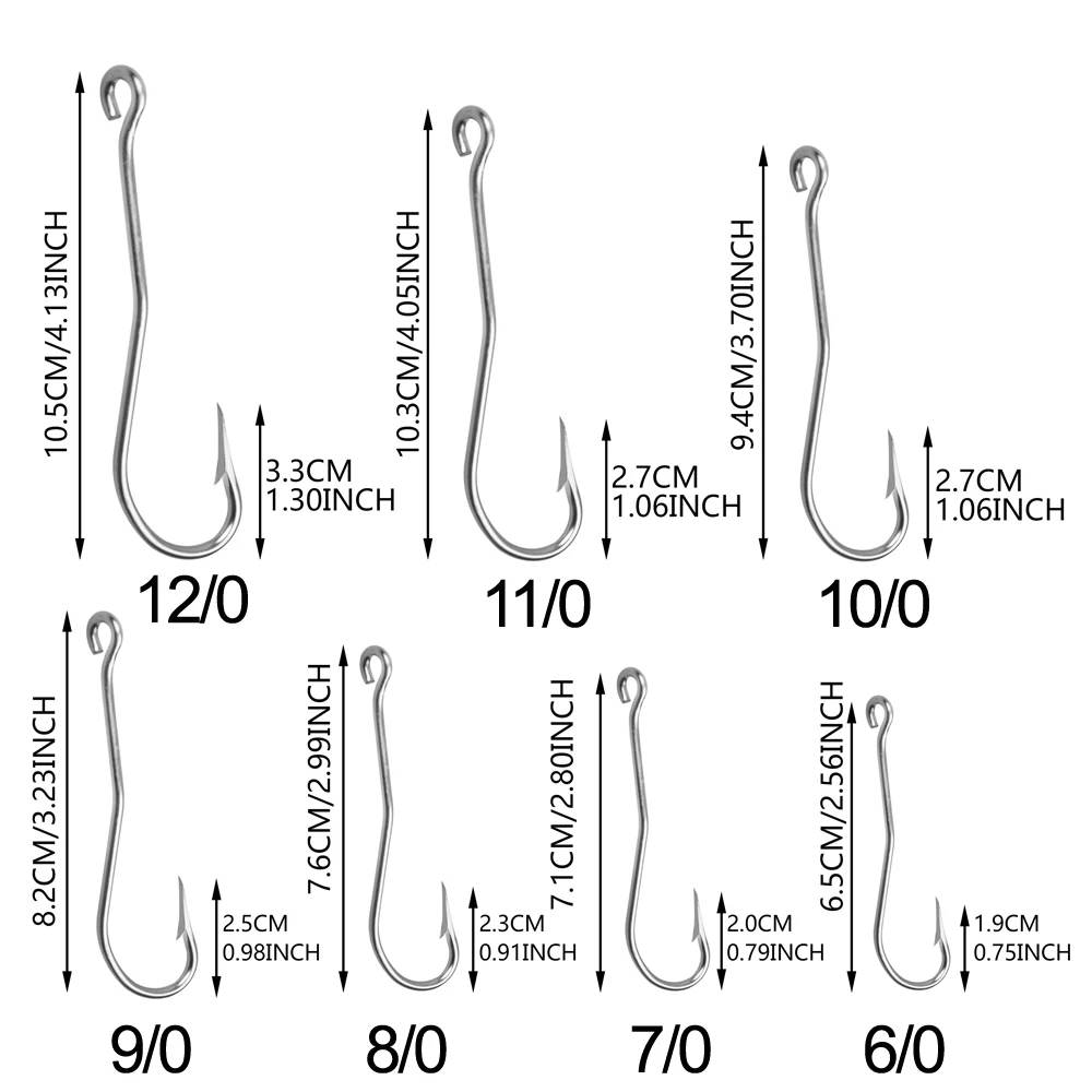 Shaddock-anzuelo de pesca de acero inoxidable 31022, gancho de pesca de caña larga doblada, anzuelos de plantilla para pesca en agua salada, 50 Uds. - imagen 2