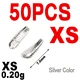 50pcs XS Silver