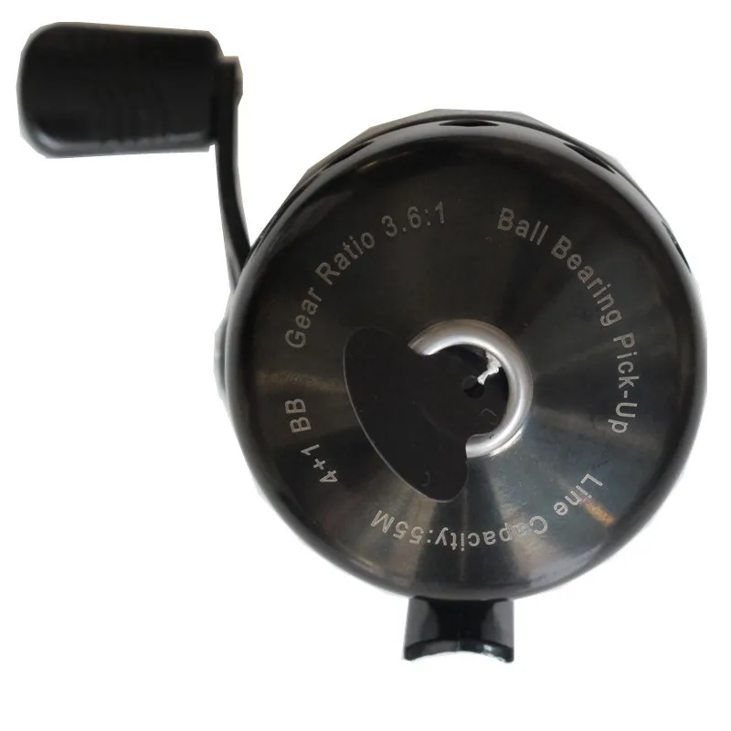 Spincast-carrete de pesca 4 + 1 BB, tirachinas al aire libre, tiro de pescado con línea PE 4,5 #, 45m, HYB30, negro - imagen 4