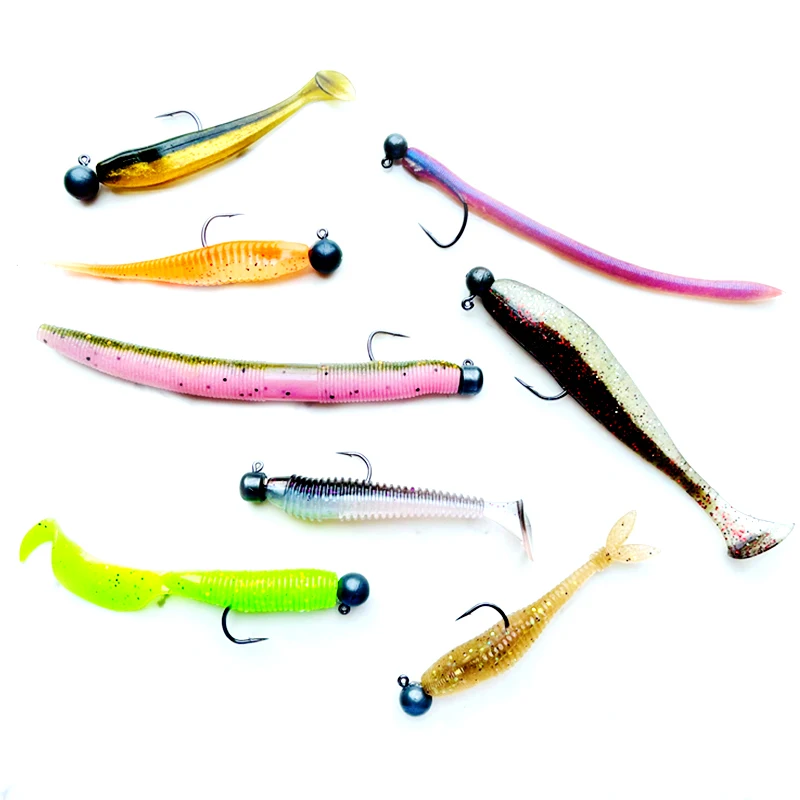 Anzuelo de pesca con cabeza plomada, anzuelo de 1,1G, 2G, 2,8G, 4,2G, 4 piezas, de acero de tungsteno, con púas BKK, señuelo de gusano suave - imagen 4