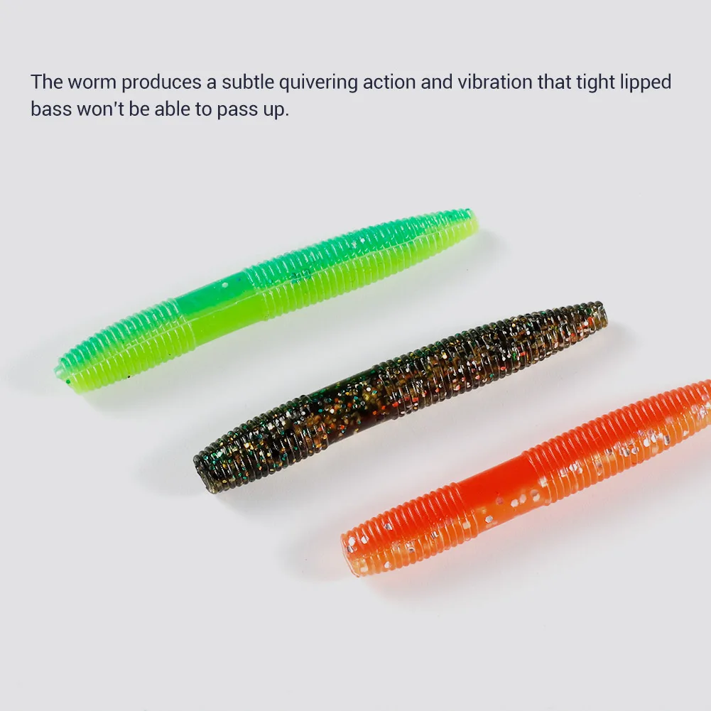 Noeby-señuelo giratorio de silicona para pesca, gusano de palo, 50mm, 1,2g, 6 piezas, aparejo Wobblers - imagen 5