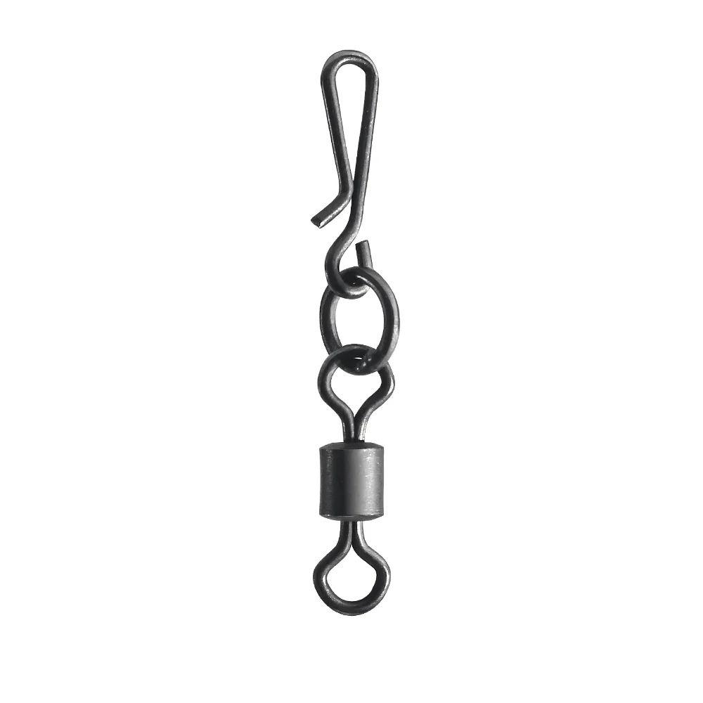 DNDYUJU-accesorios de pesca de carpa, anillo flexible de cambio rápido giratorio con broche colgante, negro mate, aparejos de seguridad para carpa, 20 Uds. - imagen 4