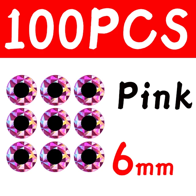 100pcs 6mm Pink