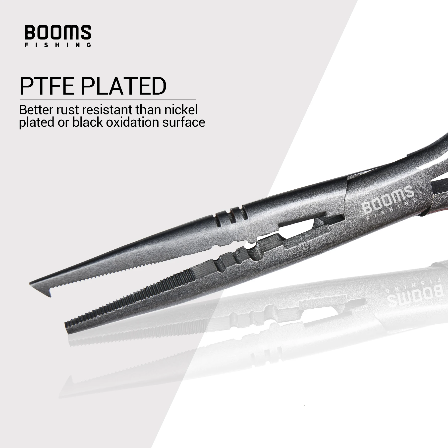 Booms Fishing-Alicates de pesca de pescador F03, herramienta removedora de anzuelos de nariz larga de 23cm, cortador de línea de acero inoxidable, tijeras, pinzas de pesca - imagen 4