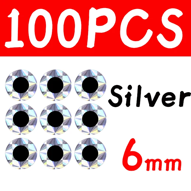 100pcs 6mm Silver