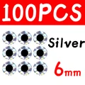 100pcs 6mm Silver