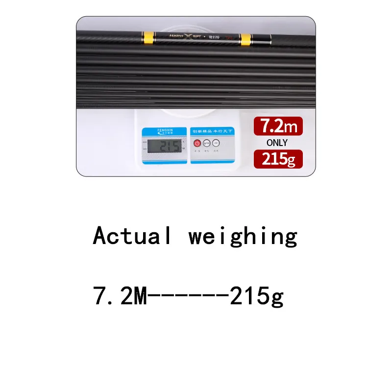Caña de pescar de alto carbono, súper ligera, dura, 3,6 m, 4,5 m, 5,4 m, 6,3 m, 7,2 m, 8m, cañas de pescar de agua dulce de mano para verano - imagen 4