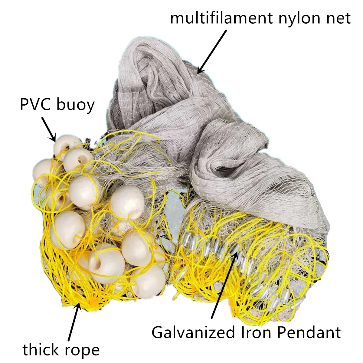 POUI COME DREAM Red De Pesca De nailon multifilamento suave Rede De Pesca De mar o río, malla De 20mm-25mm, profundidad 2m-6m, longitud 9m-19m - imagen 2