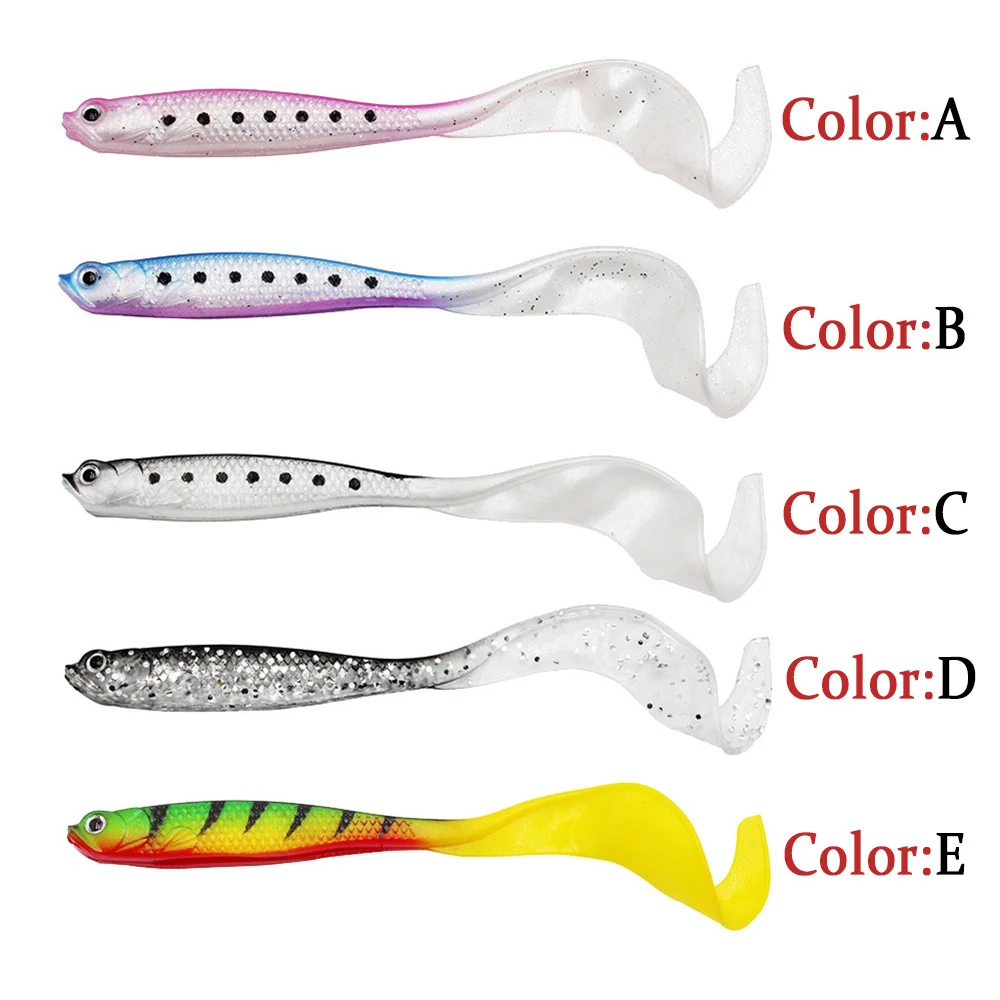 Señuelo de pesca Jigging Wobblers, 4 Uds., 11,5 cm, 6,1g, cola en T, cebo suave, señuelos artificiales de silicona, Lucio, aparejos de pesca Vobler - imagen 4