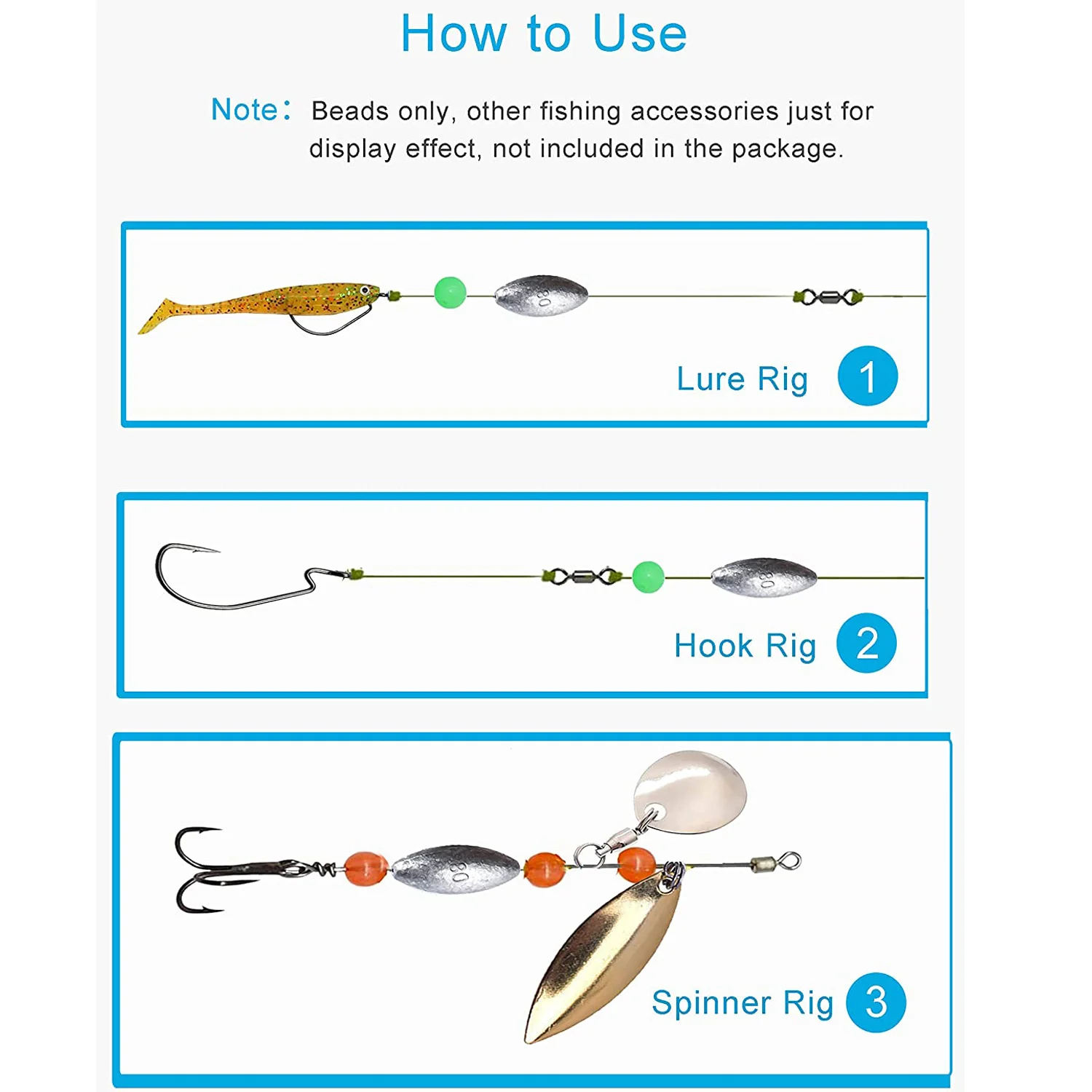 1000 unids/caja de Señuelos de Pesca de 5mm, flotadores luminosos, cuentas de brillo nocturno, aparejos de Pesca, accesorios de Pesca - imagen 3