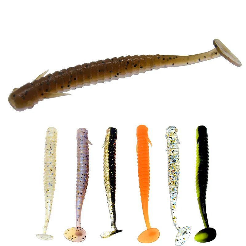 Señuelos artificiales de pesca simulación Loach tierra gusano cebo suave 8cm 2g cebos de gusano lote 6 piezas