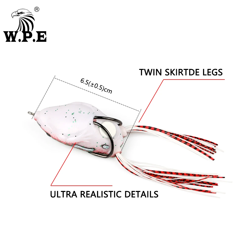 W.P.E-señuelo de rana de 1 pieza, 20 colores, 20g, señuelo suave de simulación, Crankbait, aparejos de pesca