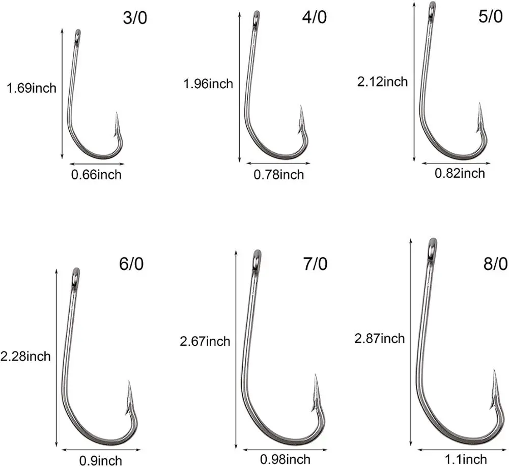 Anzuelos de pesca de agua salada, anzuelos de acero inoxidable 100, forjado, de mango largo, 34007 unids/caja - imagen 3