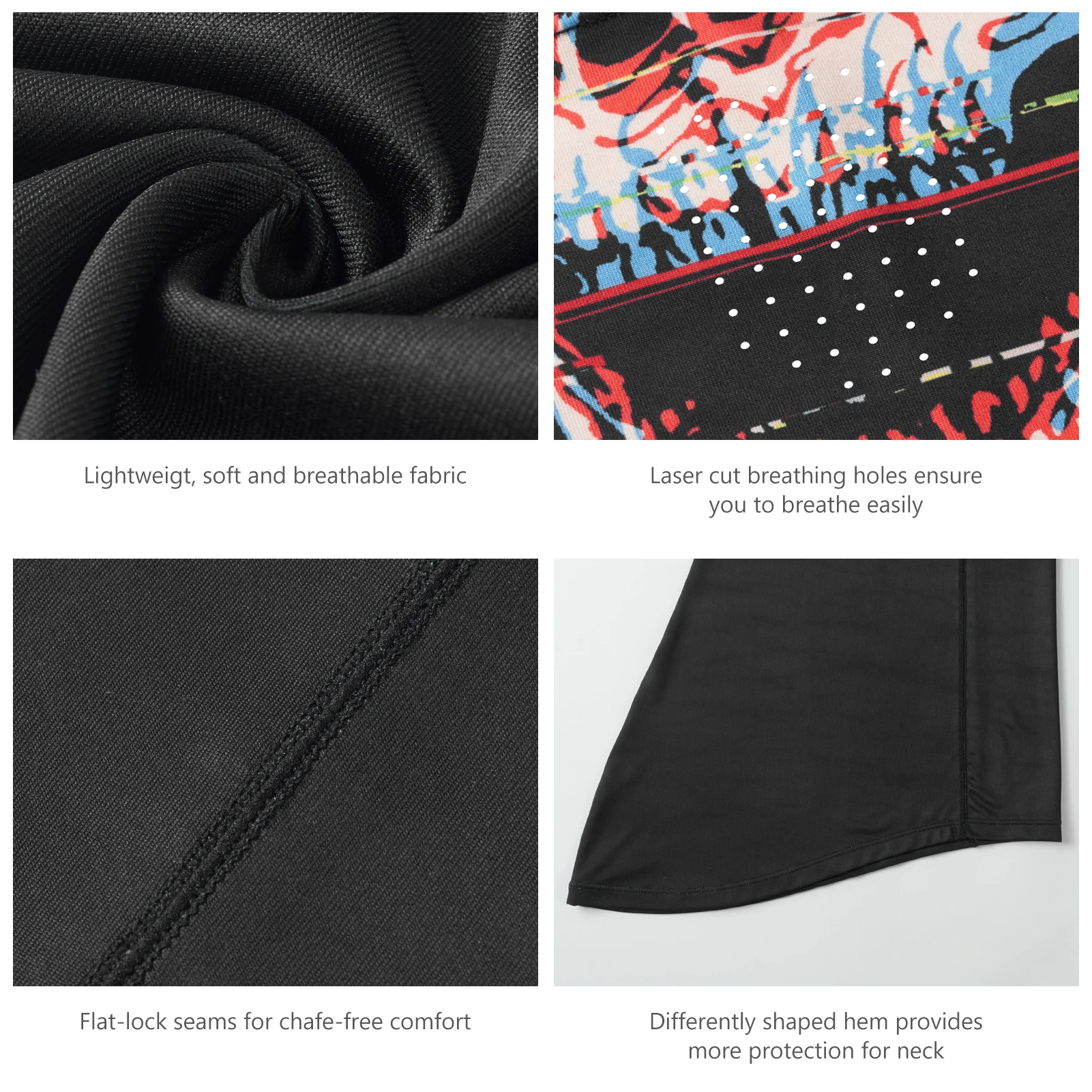 Bassdash-polaina de cuello de pesca UPF 50, máscara de enfriamiento solar transpirable con agujeros, cubierta facial para senderismo - imagen 5