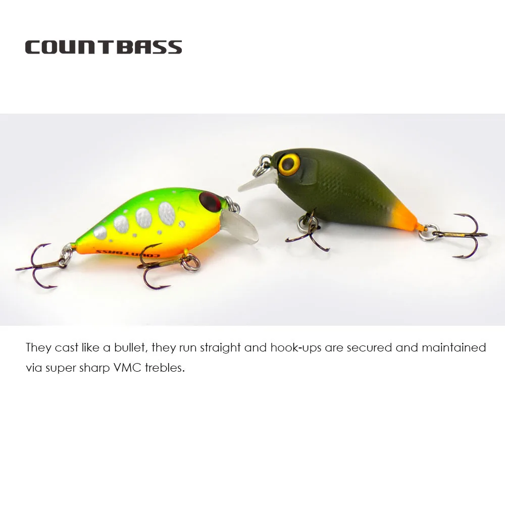 COUNTBASS-señuelo de pesca para buzo de cuerpo duro, 36mm, 4g, profundidad de buceo, 0,4-1,2 m, Crankbait Wobblers, cebo duro de agua dulce, señuelo para pescador - imagen 3