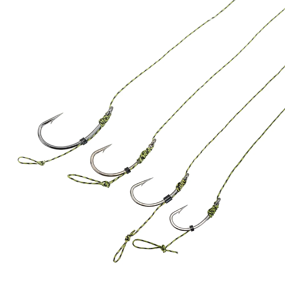 12 x aparejos terminales de aparejos atados con eslabones de anzuelo listos para pesca de carpa - imagen 5