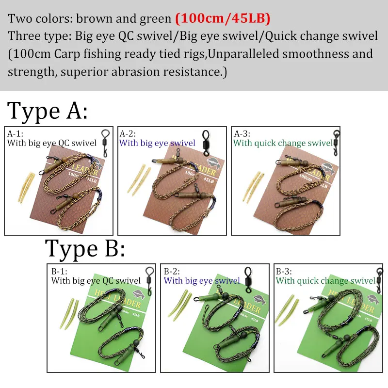 Anzuelos de pesca de carpa, 2 piezas, con línea, alimentador de Europa, accesorios de Material - imagen 2