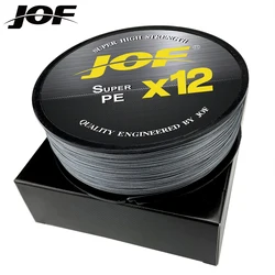 JOF X12-Hilo de pesca de 25 ~ 92lb, línea de pesca trenzada avanzada, para pesca en el mar, 500m300m, 100m, gris